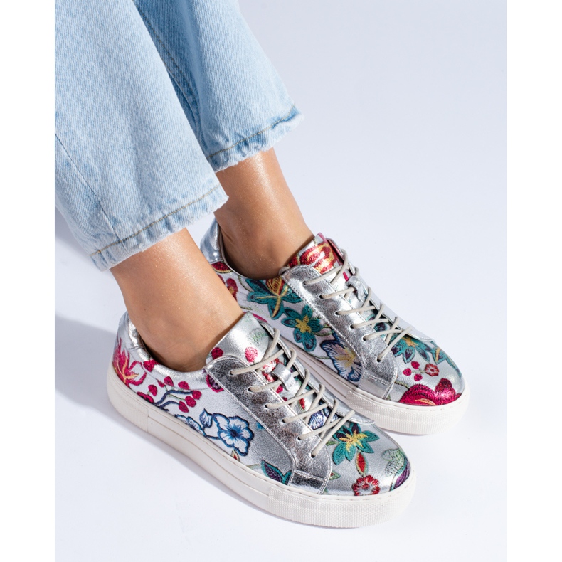 Sneaker Shelovet argento floreale 1