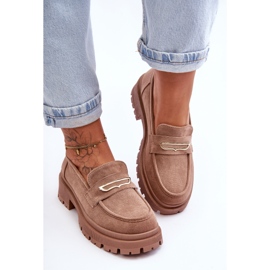 PS1 Mocassini Slip-on in pelle scamosciata da donna Beige scuro Pure Love 2