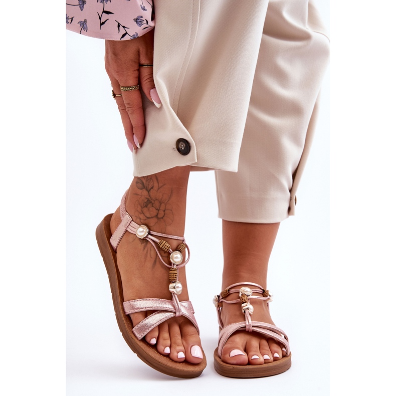 PG1 Sandali da donna con glitter decorati Rosa Midol 2