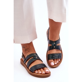 PG1 Sandali Lucidi Da Donna Verde Scuro Catalia 2