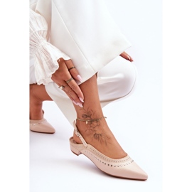 PG1 Ballerine In Pelle Con Borchie Beige Laroshe 2