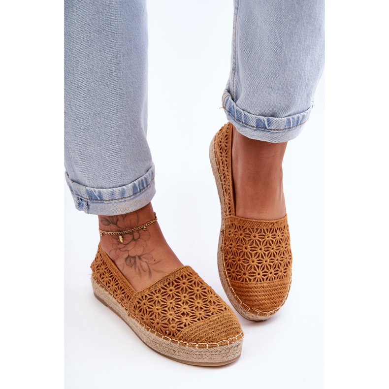 PG1 Espadrillas traforate Camel One Lover da donna marrone 1