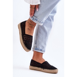 PG1 Espadrillas traforate da donna nere One Lover nero 1