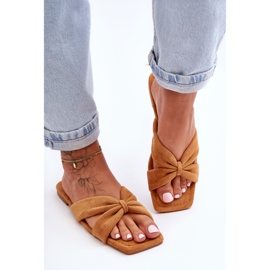 Pantofole in velluto da donna Camel Vanilla Sky marrone 1