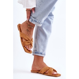 Pantofole in velluto da donna Camel Vanilla Sky marrone 2