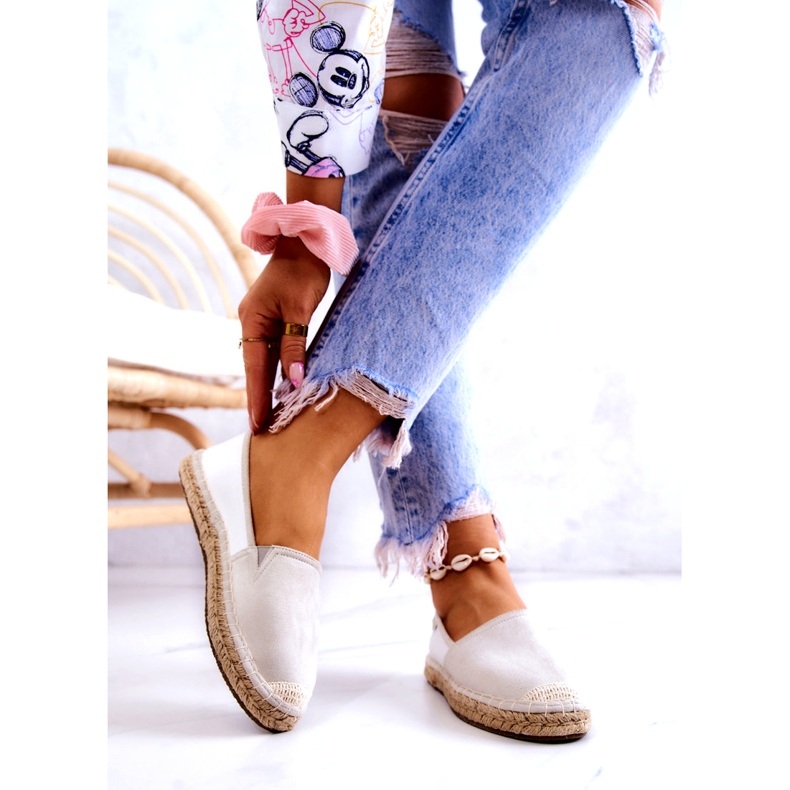 Espadrillas classiche da donna Big Star JJ274951 Bianco e grigio 2