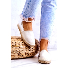 Espadrillas classiche da donna Big Star JJ274951 Bianco-Grigio 3