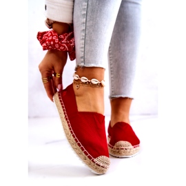 Espadrillas rosse su una suola intrecciata Big Star HH274494 rosso 1