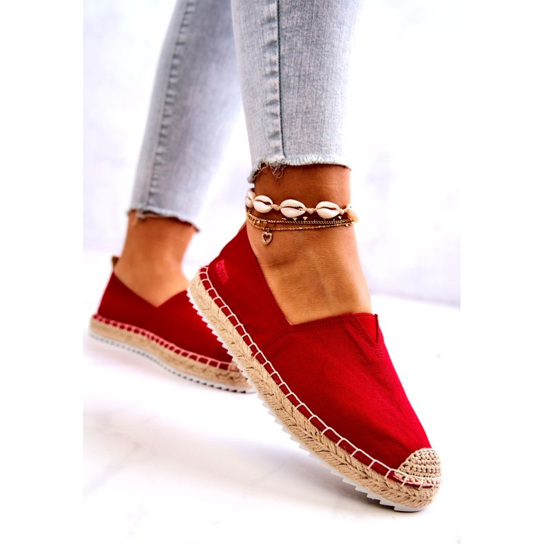 Espadrillas rosse su una suola intrecciata Big Star HH274494 rosso 2