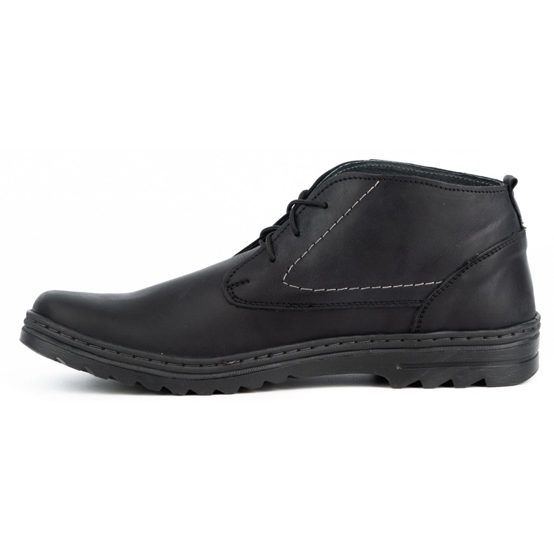 Olivier Scarpa casual da uomo in pelle 234GT nera nero 1