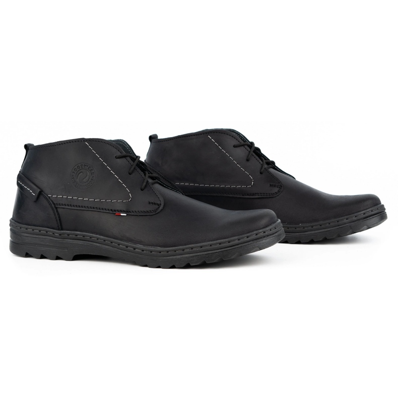 Olivier Scarpa casual da uomo in pelle 234GT nera nero 2