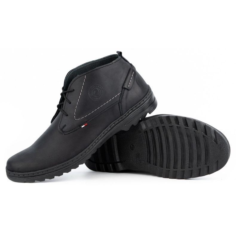 Olivier Scarpa casual da uomo in pelle 234GT nera nero 3