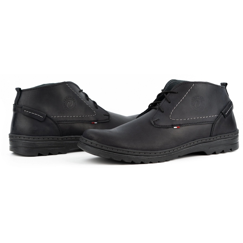 Olivier Scarpa casual da uomo in pelle 234GT nera nero 4