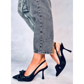 Décolleté con tacco aperto Deluna Black nero 2