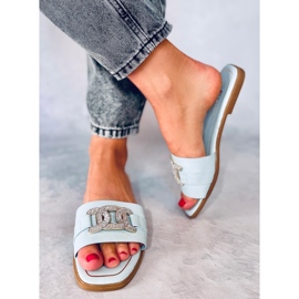 Ciabatte Mille Blue cubic zirconia 1