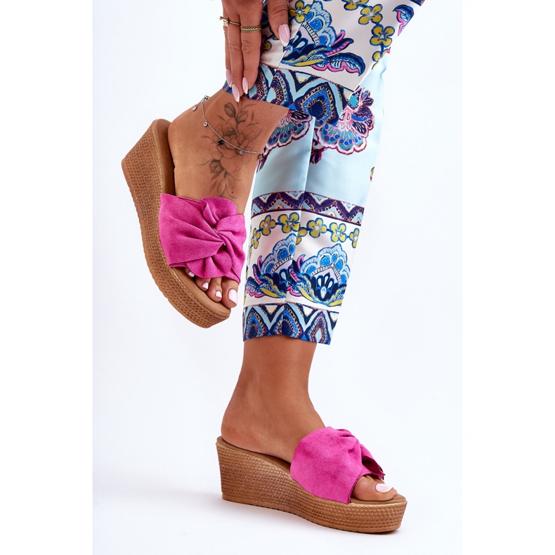 Ciabatte Donna con Zeppa Rosa Calama 1