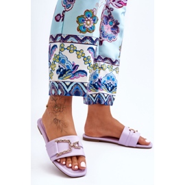 Pantofole classiche da donna con viola impreziosito Impressionante 1