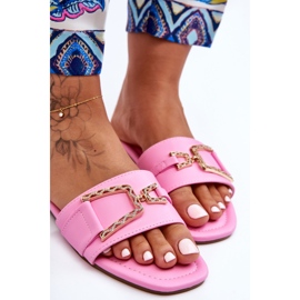 Pantofole impreziosite rosa classiche da donna 2