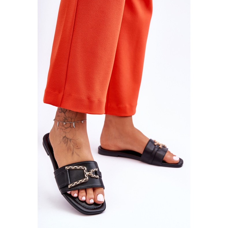 Pantofole impreziosite nere classiche da donna nero 2