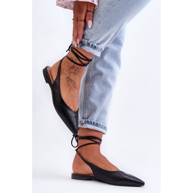 PG1 Ballerine stringate da donna nere Lilly Ann nero 2