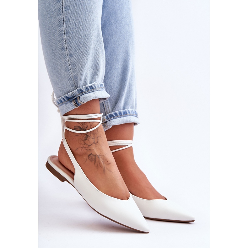PG1 Ballerine stringate da donna bianche Lilly Ann bianco 2