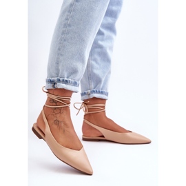 PG1 Ballerine da donna Lilly Ann nude con lacci beige 1