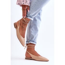 PG1 Ballerine da donna Lilly Ann nude con lacci beige 2