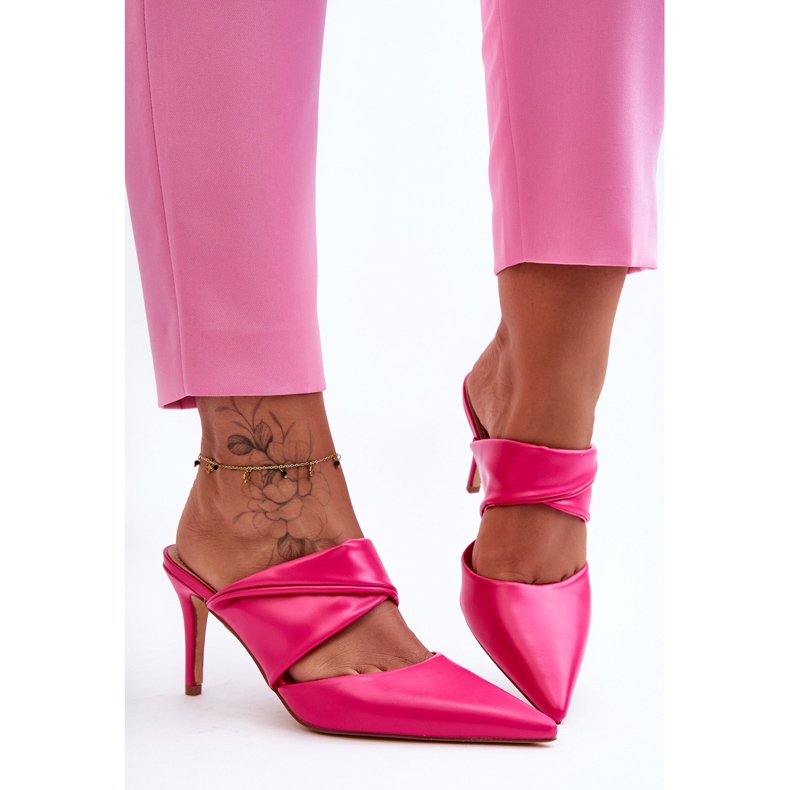 Infradito in Pelle Fucsia Aveline rosa 1