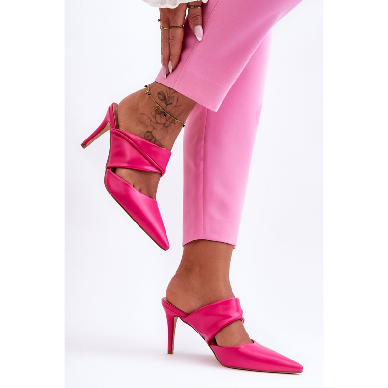 Infradito in Pelle Fucsia Aveline rosa 2