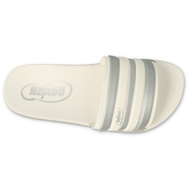 Pantofole per bambini Befado 067Y001 beige con strisce bianco 2