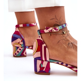 STEPHAN Sandali con tacco alto in raso fantasia Red Mix Ispirami! multicolore 3