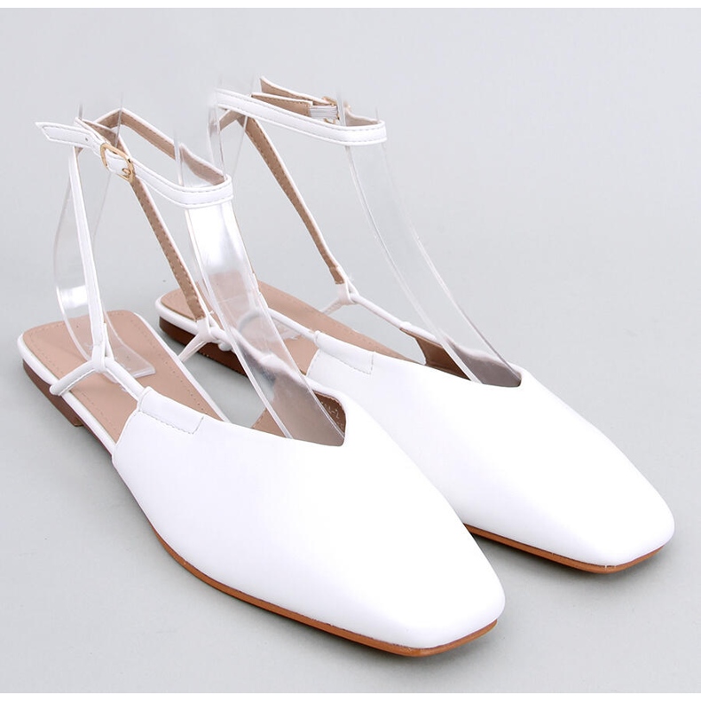 Ballerine con tacco aperto di Gianna White bianco 1