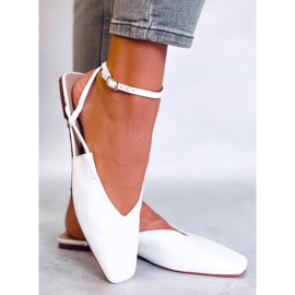 Ballerine con tacco aperto di Gianna White bianco 2