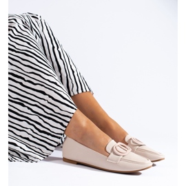 Eleganti mocassini Shelovet da donna beige 2