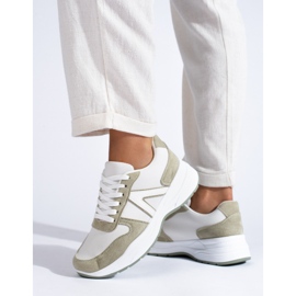 Scarpe sportive da donna beige e bianche di Shelovet bianco 1