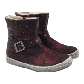 American Club Stivali invernali, stivali bordeaux con cerniera americana rosso 4