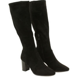 Stivali elasticizzati neri da donna Caprice 9-25520-41 044 stivali neri al ginocchio nero 2