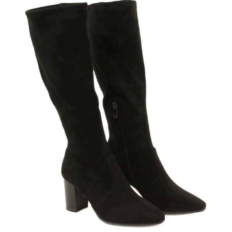 Stivali elasticizzati neri da donna Caprice 9-25520-41 044 stivali neri al ginocchio nero 2