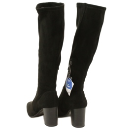 Stivali elasticizzati neri da donna Caprice 9-25520-41 044 stivali neri al ginocchio nero 4