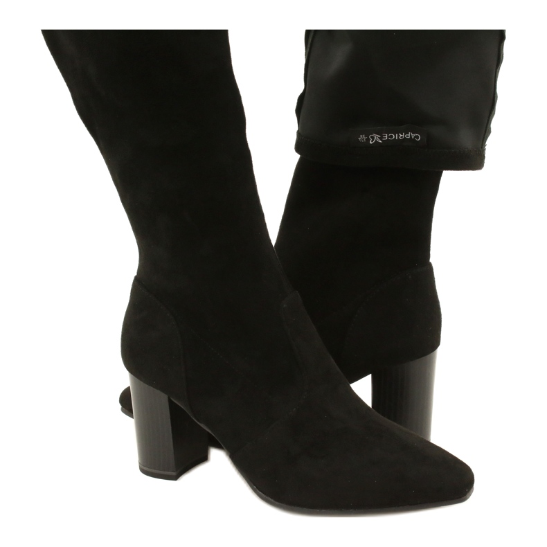 Stivali elasticizzati neri da donna Caprice 9-25520-41 044 stivali neri al ginocchio nero 5