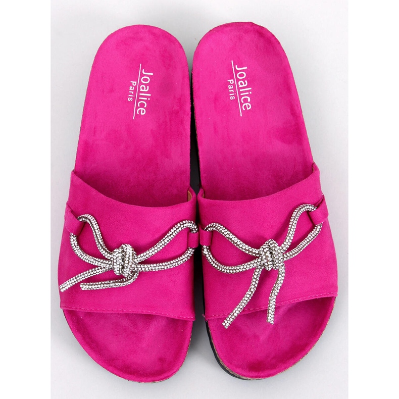 Pantofole in sughero con strass Dietz Fucsia rosa 2