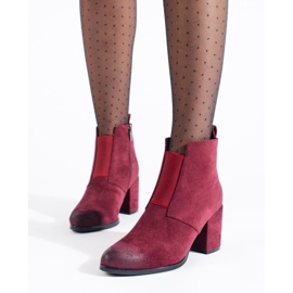 Stivali bordeaux da donna su palo con elastico Shelovet rosso 1