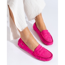 Mocassini donna in camoscio Shelovet elastico fucsia rosa 1