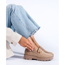 Scarpe da donna classiche in camoscio beige chiaro di Shelovet 1