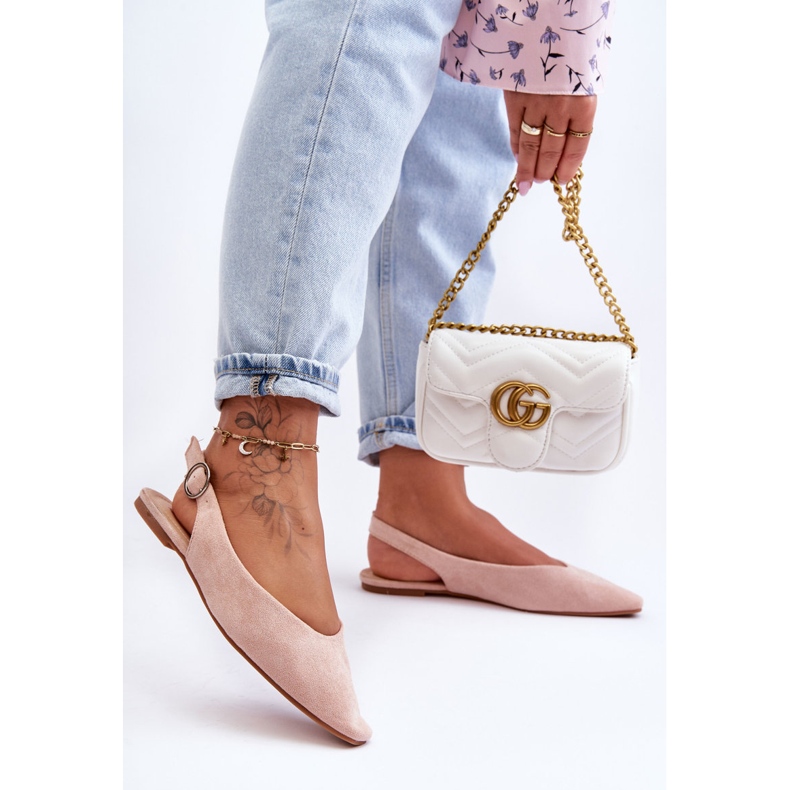 PS1 Ballerine da donna in camoscio rosa Kenra 1