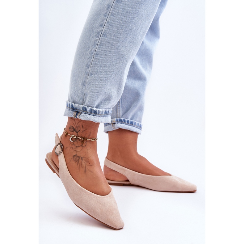 PS1 Ballerine da donna in camoscio beige Kenra 1