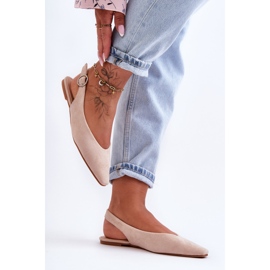 PS1 Ballerine da donna in camoscio beige Kenra 2