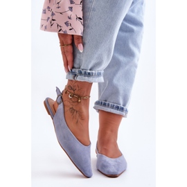 PS1 Ballerine da donna in camoscio blu Kenra 1