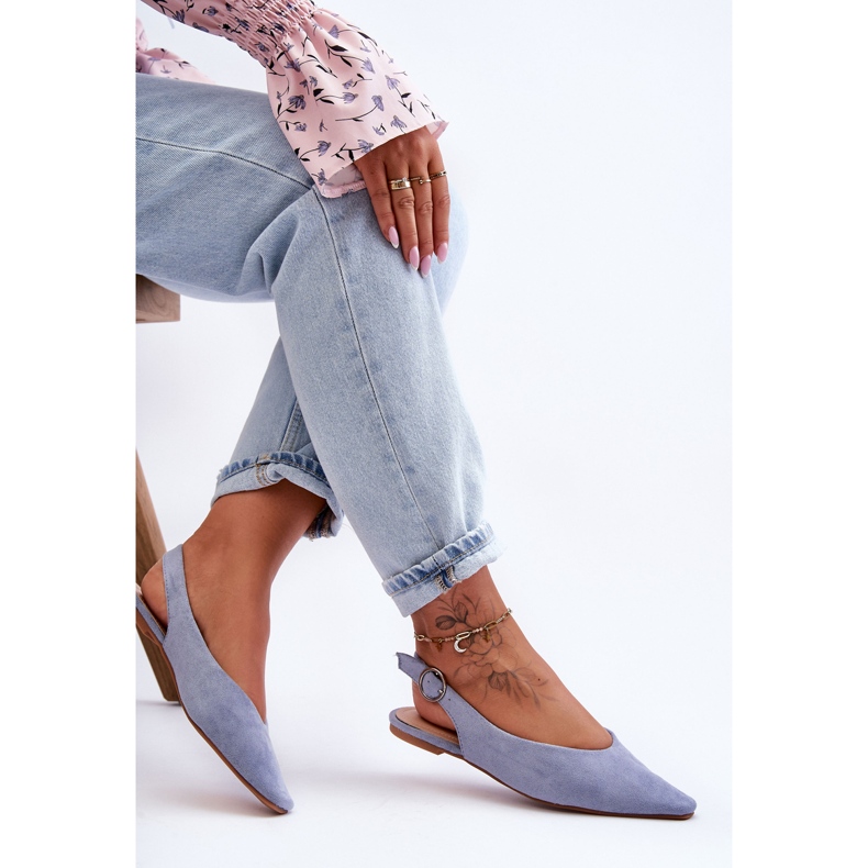PS1 Ballerine da donna in camoscio blu Kenra 2