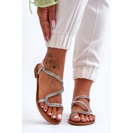 Sandali slip-on Hayen Silver da donna con abbellimenti argento 1